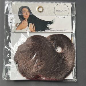 Clip-In Bangs 1C Dark Brown Bellami Side Swept Human Hair
